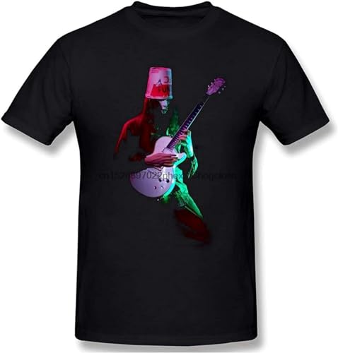 Xeeras Buckethead Men Design Casual Fashion Shirts Unisex 100% Cotton Short-Sleeve T-Shirts Black XL von BMBO