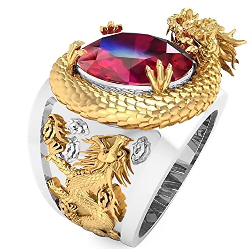 BMDHA Selbstverteidigung Ringe 3D-Drache Skulptur Universelle Größe(Verstellbare Öffnung) Herren und Damen Unisex kreatives Geschenk Geburtstagsgeschenk zum Valentinstag,Silber von BMDHA