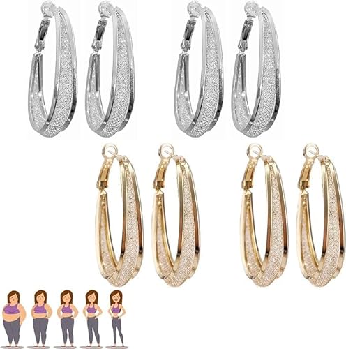 BMHNQ 4 Paar Lymphflüssigkeit Akupressur Magnet Ohrringe - Gold, Silber von BMHNQ