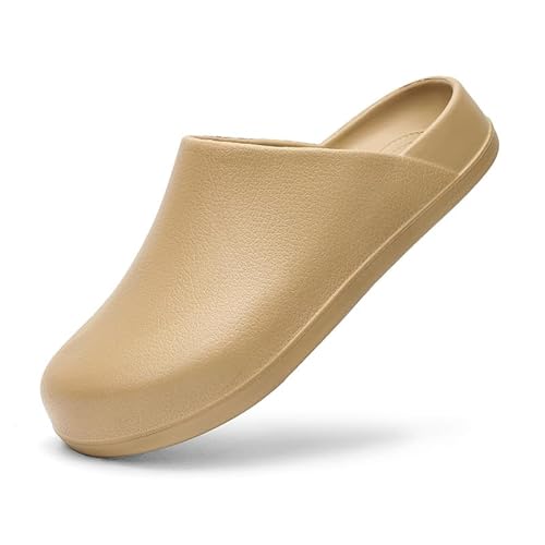 BMINFEE Herren Garten Clogs Gefüttert Damen Winter Slipper Eva Slip-On wasserdicht Innen- und Außenbereich khaki41 von BMINFEE