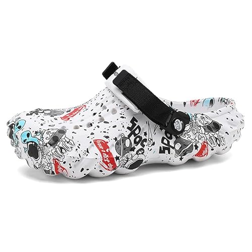 Gartenschuhe Herren Clogs rutschfeste Eva Slip-On Sandalen Pool Garten Freizeitschuhe für Junge Männer White43 von BMINFEE