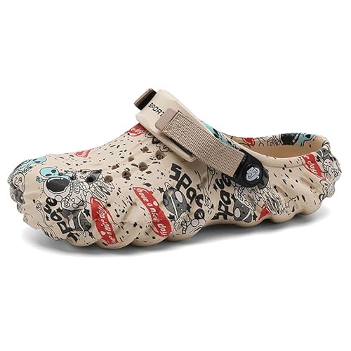 Gartenschuhe Herren Clogs rutschfeste Eva Slip-On Sandalen Pool Garten Freizeitschuhe für Junge Männer khaki45 von BMINFEE