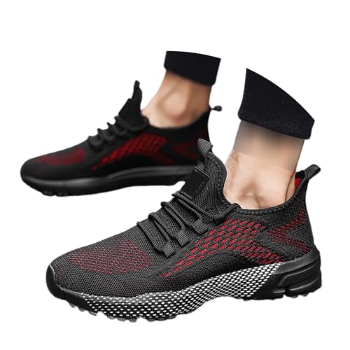 BMKKTOP Sneaker & Sportschuhe für Herren barfußschuhe Damen barfuss Schuhe Traillaufschuhe Turnschuhe Freizeitschuhe Sicherheitsschuhe Slip on Outdoor wasserdicht 42 schwarz von BMKKTOP