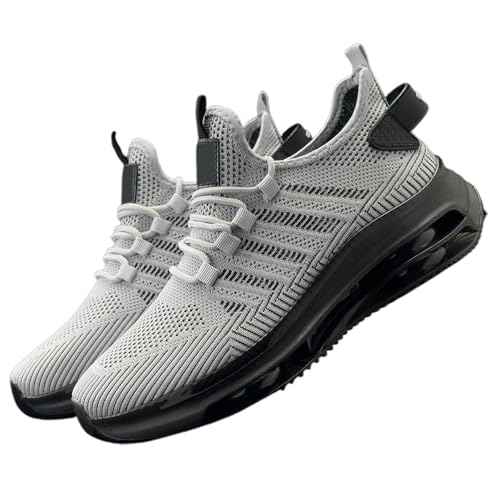 BMKKTOP Weisse Sneakers Herren barfußschuhe Damen barfuss Schuhe Sneaker Sportschuhe Traillaufschuhe Turnschuhe Freizeitschuhe Herrenschuhe breite füße weiße Sohle blau 46 von BMKKTOP