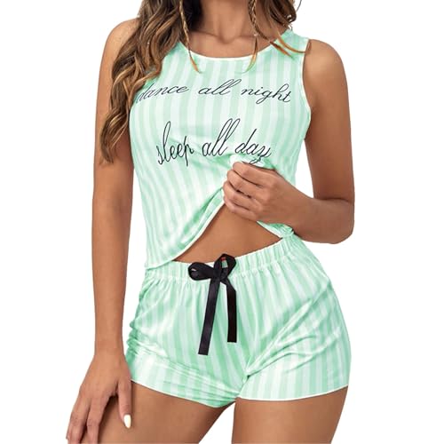 BMKKTOP schlafanzüge für Damen Schlafanzug kurz Baumwolle Zweiteiliger Pyjama Set Kurzarm nachtwäsche wimperndruck Sleepwear Hausanzug Loungewear Shorts Sommer schwarz Zweiteiler befristetes von BMKKTOP