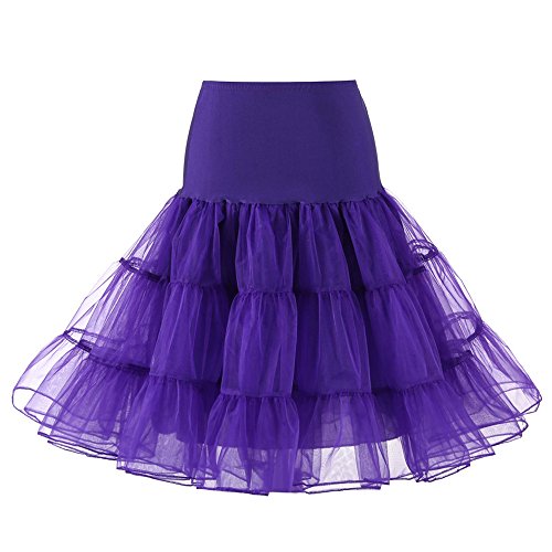 BMKKTOP Damen Petticoat tüllrock Jahre Vintage hoher Taille tütü Unterrock Petticoat ballettkleid weißer tüll pailettenrock Netz elastisch 50er Rockabilly für Partykleid von BMKKTOP