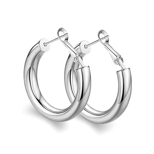 Creolen aus Sterlingsilber für Frauen, dicke, große Silberohrringe, hypoallergene, klobige Silbercreolen Creolen aus Sterlingsilber für Frauen, dicke, große Silberohrringe, hypoallergene, klobige Silbercreolen von BMMYE