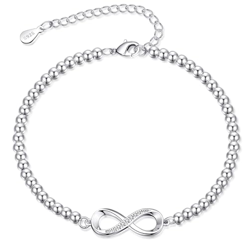 BMMYE Armband Silber 925 Damen,Hypoallergen Armband Silber,Damen Unendlich Armbands Eingelegt AAAA+ Kubik Zirkonia von BMMYE
