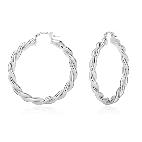 BMMYE Creolen Silber 925 Damen, 5mm Breite Groß Hypoallergene 18K Vergoldete Ohrringe Gold Schmuck Geburtstagsgeschenk für Damen 20/30/40/50mm BMMYE Creolen Silber 925 Damen, 5mm Breite Groß Hypoallergene 18K Vergoldete Ohrringe Gold Schmuck Geburtstagsgeschenk für Damen 20/30/40/50mm von BMMYE