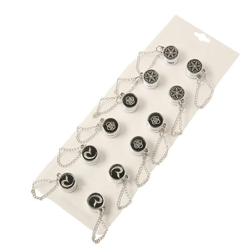 BMOZRM Hijab Magnet Stifte Mit Kette Metall Beidseitig Hijab Pins Vielseitig Ohne Stift Magnetknöpfe 12 STK Broschenverschlüsse for Cardigan Schal Kleidung von BMOZRM