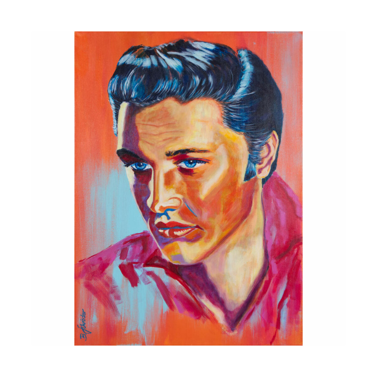 Leinwanddruck vom Original Acrylbild - Elvis - 50x70cm von BMS.ART