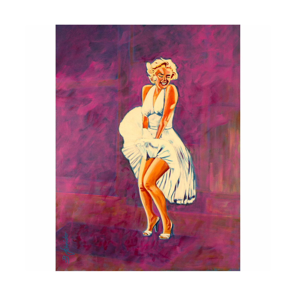 Leinwanddruck vom Original Acrylbild - Marylin - 50 x70cm von BMS.ART