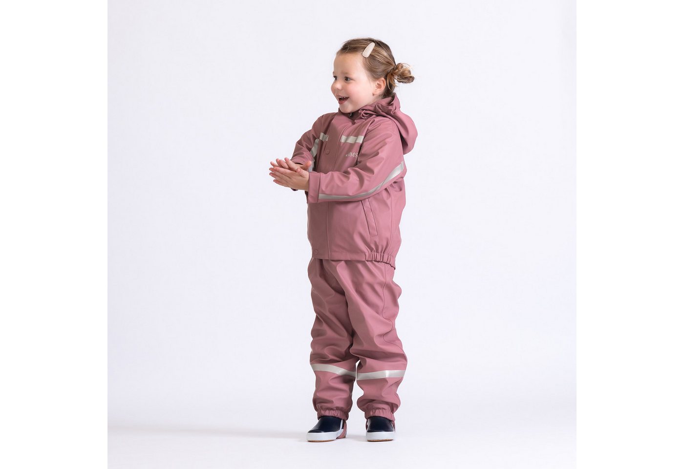 BMS Allwetterjacke gefütterte Kinderregen- und Matschjacke Rückenteil länger geschnitten von BMS