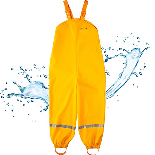 BMS Regenhose Buddelhose Matschhose für Kinder in Gelb Größe 110 von BMS