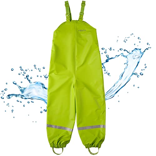 BMS Regenhose Buddelhose Matschhose für Kinder in Limette Größe 104 von BMS