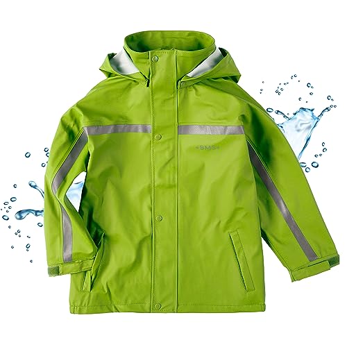 BMS Buddeljacke, Regenjacke für Kinder mit abnehmbarer Kapuze in limette Größe 80 von BMS