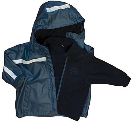 BMS Buddeljacke, Regenjacke für Kinder mit abnehmbarer Kapuze in marine Größe 98 von BMS