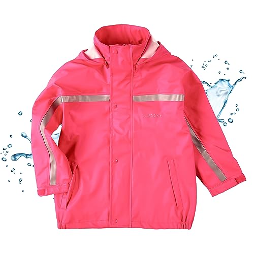 BMS Buddeljacke, Regenjacke für Kinder mit abnehmbarer Kapuze in pink Größe 116 von BMS