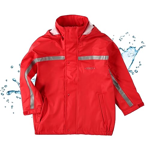 BMS Buddeljacke, Regenjacke für Kinder mit abnehmbarer Kapuze in rot Größe 68 von BMS