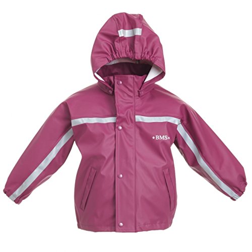 BMS Buddeljacke, Regenjacke für Kinder mit abnehmbarer Kapuze in beere Größe 92 von BMS