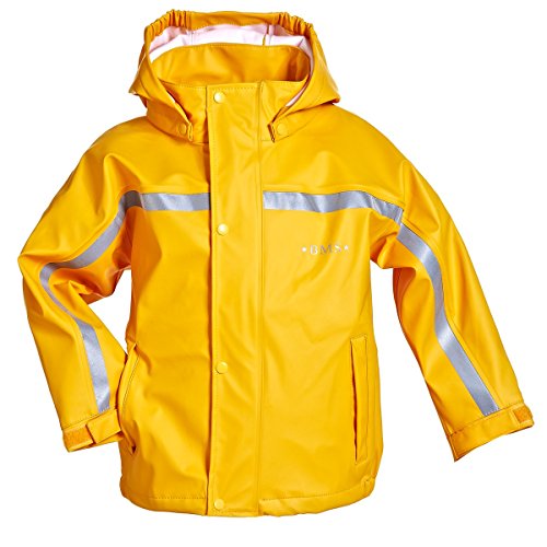 BMS Buddeljacke, Regenjacke für Kinder mit abnehmbarer Kapuze in gelb Größe 128 von BMS