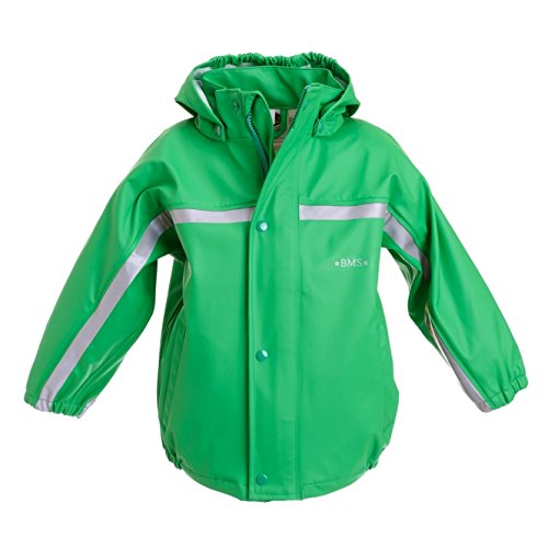 BMS Buddeljacke, Regenjacke für Kinder mit abnehmbarer Kapuze in grün Größe 122 von BMS