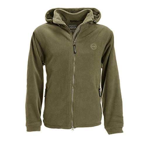 BMS Fleece Windsmoother Kapuzen-Jacke, Oliv, Größe S von BMS