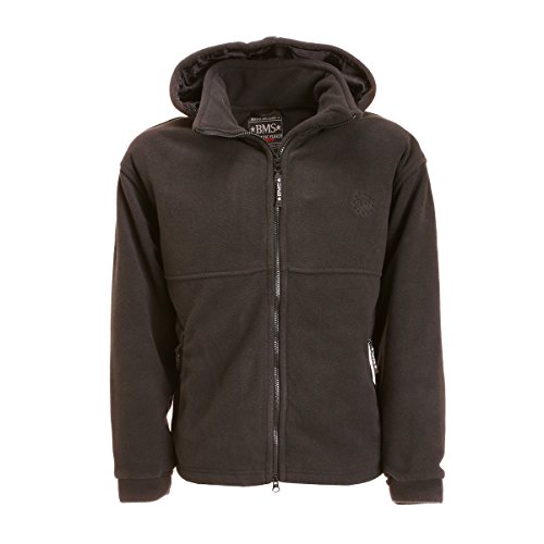 BMS Fleece Windsmoother Kapuzen-Jacke, Schwarz, Größe L von BMS