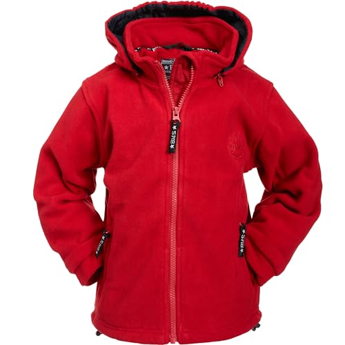 BMS Fleecejacke mit abnehmbarer Kapuze, Rot, Größe 104 von BMS