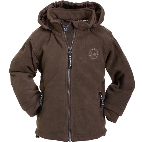 BMS Fleecejacke mit abnehmbarer Kapuze, Braun, Größe 128 von BMS