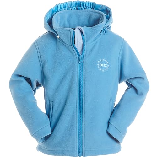 BMS Fleecejacke mit abnehmbarer Kapuze, Skyblue, Größe 104 von BMS