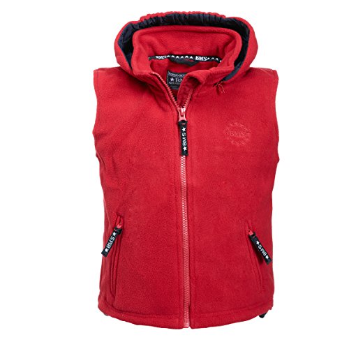 BMS Kids Windsmoother Kapuzen-Weste, Rot, Größe 92 von BMS