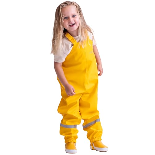 BMS Regenhose Buddelhose Matschhose für Kinder in Gelb Größe 80 von BMS