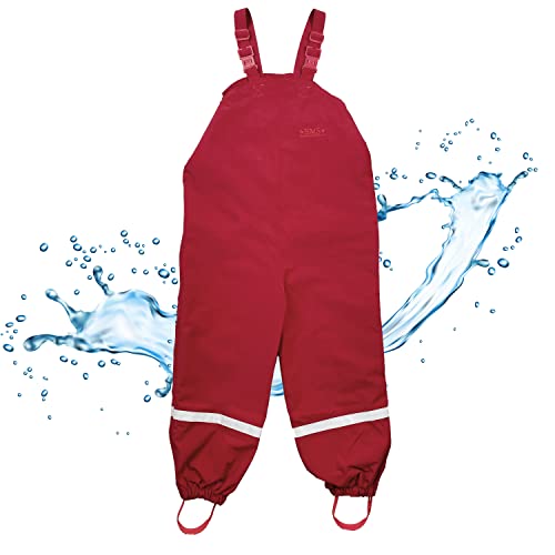 BMS Regenhose - Latzhose - atmungsaktiv - 100% wasserdicht - rot - 104 von BMS