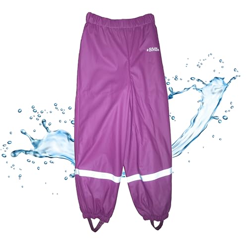 BMS Regenhose gefüttert | Schneehose | warme Bundhose Beere 134 von BMS