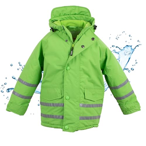BMS Winterjacke für Jungen - 100% wasserdicht und atmugnsaktiv - limette - 152 von BMS