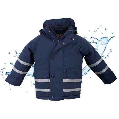 BMS Winterjacke für Jungen - 100% wasserdicht und atmugnsaktiv - marine blau - 80 von BMS