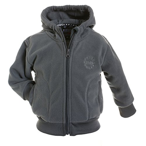 BMS leichte atmungsaktive Fleecejacke mit Kapuze - grau - 116 von BMS