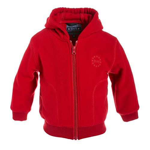 BMS leichte atmungsaktive Fleecejacke mit Kapuze - rot - 128 von BMS