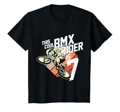 Geburtstagsgeschenk für 7 Jahre BMX Fan Jungen Männer T-Shirt von BMX Birthday Party Dirt Bike Gift Ideas
