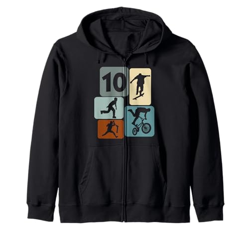 Skater Jungs 10 Jahre BMX Fahrer 10 Geburtstag Jungs Skaten Kapuzenjacke von BMX Jungen Geburtstag Geschenke Skaten Scooter