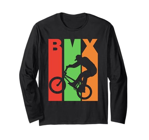 BMX Reiten Retro Dirt Jump Bike Racing Junge Mädchen Stunt Geschenk Langarmshirt von BMX Riding Designs