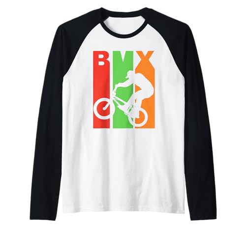 BMX Reiten Retro Dirt Jump Bike Racing Junge Mädchen Stunt Geschenk Raglan von BMX Riding Designs