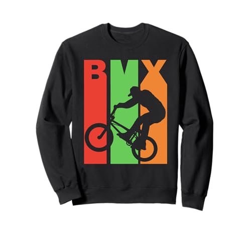 BMX Reiten Retro Dirt Jump Bike Racing Junge Mädchen Stunt Geschenk Sweatshirt von BMX Riding Designs