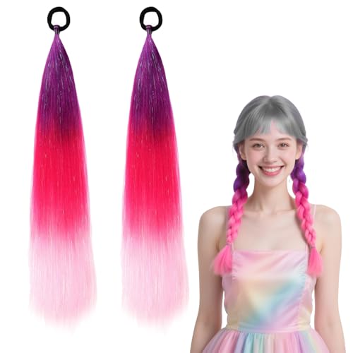 BMYUK Bunte Pferdeschwanz-Haarverlängerung, 3 Farbverläufe, modisch, Mehrzweck, einfach zu installieren, 66 cm, geeignet für jede Gesichtsform für Mädchen und Damen, Pastellviolett, Einheitsgröße BMYUK Bunte Pferdeschwanz-Haarverlängerung, 3 Farbverläufe, modisch, Mehrzweck, einfach zu installieren, 66 cm, geeignet für jede Gesichtsform für Mädchen und Damen, Pastellviolett, Einheitsgröße von BMYUK