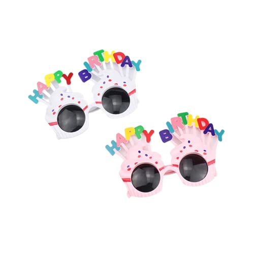 2 Paar Brille Happy Birthday Geburtstagsfeier neuheit Sonnenbrille, Brillen süße Creme kuchenförmige Kinder von BN