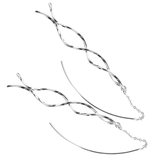 1 Paar Drop -Ohrringe für Frauen doppelt große große Reifenohrringe für Frauen trendige Ohrringe durchdringende Quasten Frau Schmuck Stollen Threader durch Kettenanhängerbeschichtung von BNCXMO