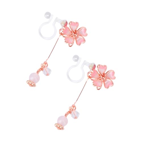 1 Paar Kirschblüte Tropföl Ohrringe für Frauen stilvoller rosa Harz Clip Schmuck Elegante Ohrhänger für Partys und Veranstaltungen einzigartige Design sicher und Accessoires 1 Paar Kirschblüte Tropföl Ohrringe für Frauen stilvoller rosa Harz Clip Schmuck Elegante Ohrhänger für Partys und Veranstaltungen einzigartige Design sicher und Accessoires von BNCXMO