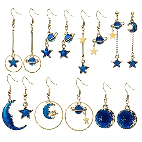 7 Paar Retro Dangle Ohrringe für Frauen Moon Star Anhänger Drop Ohrringe Mode Schmuck Valentinstag Geburtstage und Weihnachten von BNCXMO