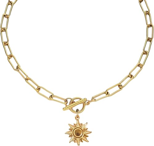 Accessoires 925 Sterling Silber Punk Anhänger Kippketten Frauen, Unisex dicke Kettenkette Halskette - Vintage Heart Toggle Charm Choker, OT -Schnalle -Kippverschluss für Weihnachten Geburtstag Urlaub von BNCXMO